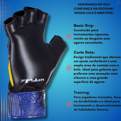 Luva Goleiro futsal Poker Infinity Training Infantil - Foto 3
