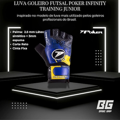 Luva Goleiro futsal Poker Infinity Training Infantil - Foto 5