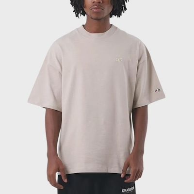 Camiseta Oversized Masculina Champion C Logo Surton Autumn Beige - Foto 1