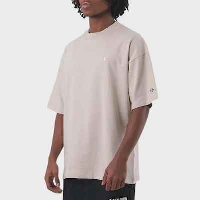 Camiseta Oversized Masculina Champion C Logo Surton Autumn Beige - Foto 3