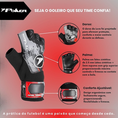 Luva de Goleiro Infantil Futsal Poker Infinity Training - Foto 2