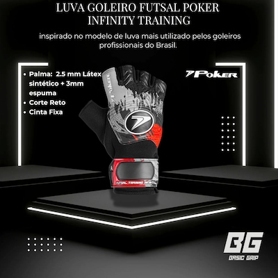 Luva de Goleiro Infantil Futsal Poker Infinity Training - Foto 6