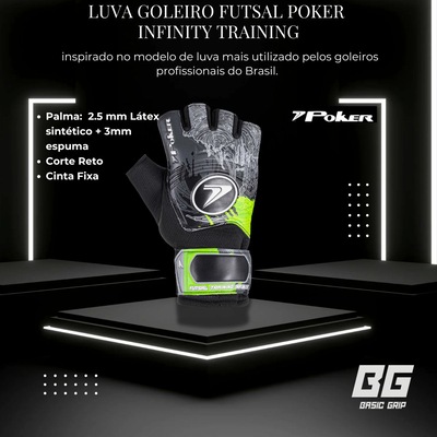 Luva de Goleiro Infantil Futsal Poker Infinity Training - Foto 5