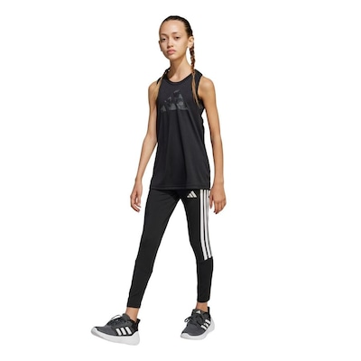 Calça Legging Infantil Adidas Essentials 3 Stripes - Foto 4