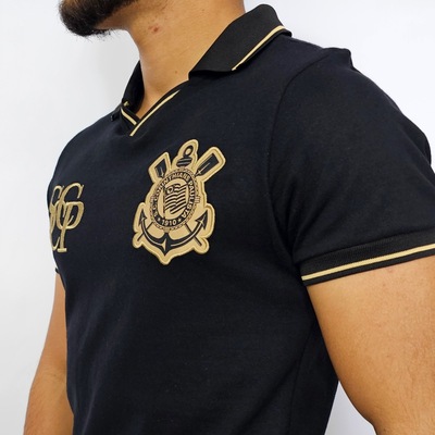 Camisa Corinthians Polo SCCP Gold Coimbra Masculino - Foto 6