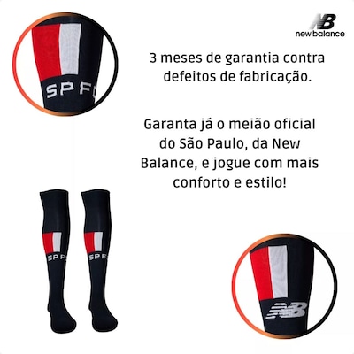 Meião Infantil São Paulo New Balance Home 2024 Cano Longo - Foto 2