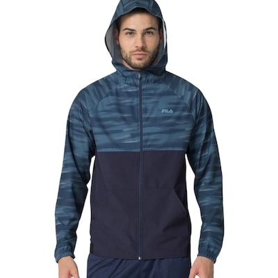 Jaqueta Corta Vento Masculina Fila com Capuz Sport - Foto 1