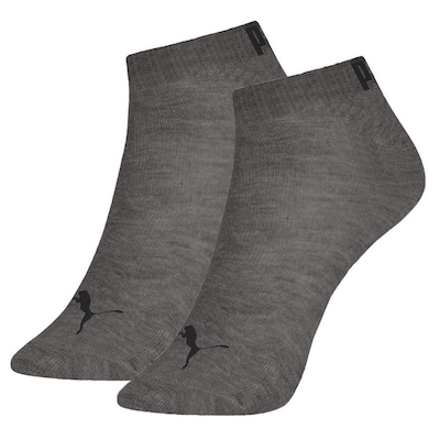 Meia Cano Curto Puma Logo - 3 Pares - Masculina - Foto 4