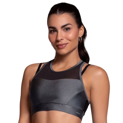 Top Selene com Bojo Recortes Tule Feminino - Foto 1