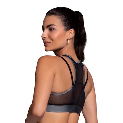 Top Selene com Bojo Recortes Tule Feminino - Foto 2