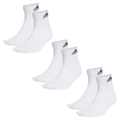 Meia Cano Médio adidas Ankle Cushioned - 3 Pares - Unissex - Foto 1