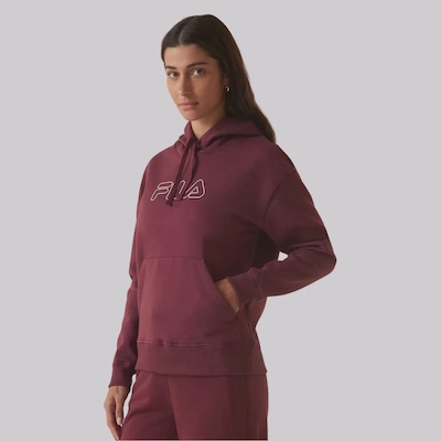 Blusão de Moletom Feminino Fila com Capuz Outline Winter B - Foto 2
