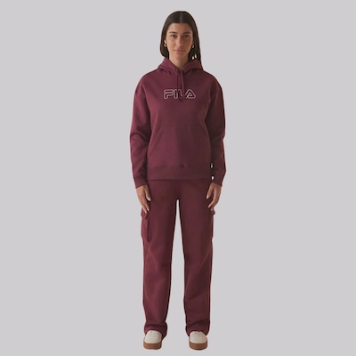 Blusão de Moletom Feminino Fila com Capuz Outline Winter B - Foto 3