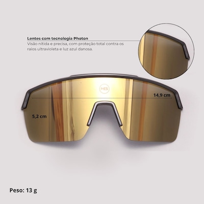Lente performance óculos HB Presto 2.0 Gold Chrome espelhada - Foto 2