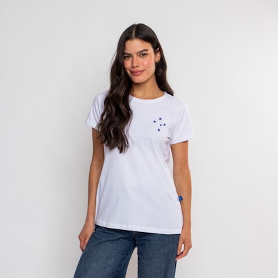 Camiseta Baby Look Oficial Cruzeiro Classic Sintetico Surf Center - Foto 3