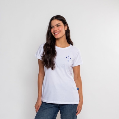 Camiseta Baby Look Oficial Cruzeiro Classic Sintetico Surf Center - Foto 4