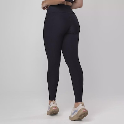 Calça Legging Fitness Textura Canelado Bolso Poliamida Feminina - Foto 3