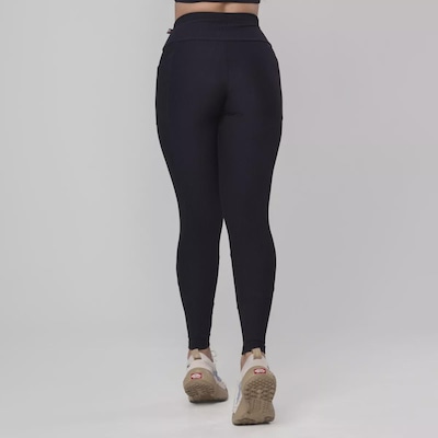 Calça Legging Fitness Textura Canelado Bolso Poliamida Feminina - Foto 4