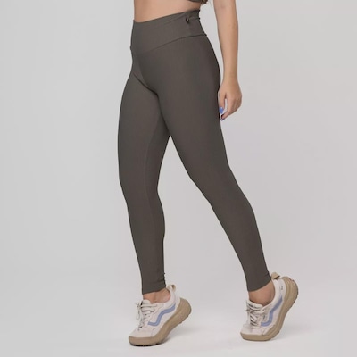 Calça Legging Fitness Textura Canelado Poliamida Feminina - Foto 5