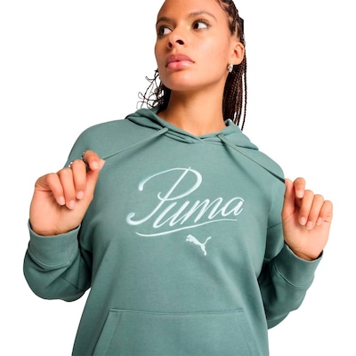 Blusão Feminino Puma Script Comfort Hoodie com Capuz - Foto 3
