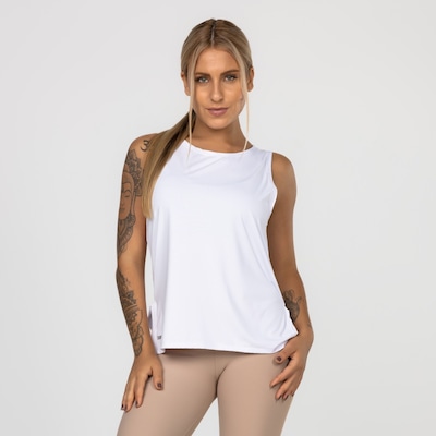 Camiseta Fitness Larginha Altura Média Feminina - Foto 1