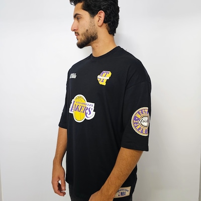 Camiseta NBA Oversized LA Lakers Pennant Masculino - Foto 4