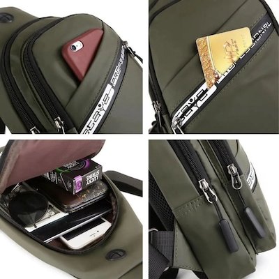 Mochila DK Transversal Pochete de Peito Cross Body - Foto 4