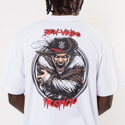 Camiseta do Corinthians Oversized Oficial Bem Vindo Ao Hospício Surf Center Masculina - Foto 6