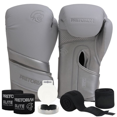Kit Luva Boxe Muay Thai Elite Pretorian + 2 Par Bandagem + Bucal - Foto 1