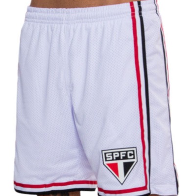 Bermuda do São Paulo Surf Center Elástico Oficial Escudo Masculina - Foto 4