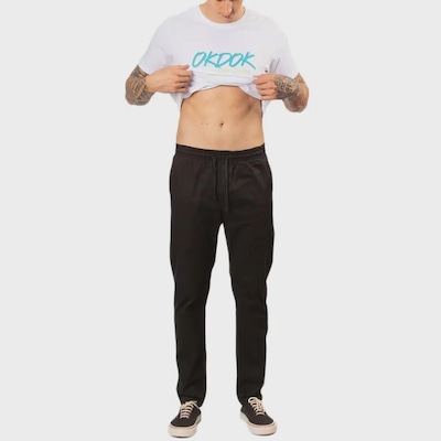 Calça Okdok Chino Com Elástico Masculino - Foto 5