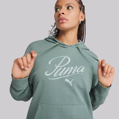 Blusão de Moletom Feminino Puma ESS Script com Capuz - Foto 4