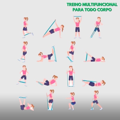 Kit Elástico Extensor Para Exercicio DK E Conjunto 5 Faixa Elastica Thera Band - Foto 6