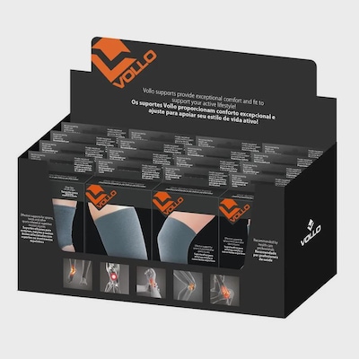 Kit Caixa 24 Suportes Elásticos Vollo Esportivos Joelheiras Tornozeleiras Coxais - Foto 1