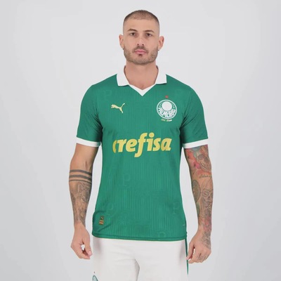 Camisa do Palmeiras I 24/25 Puma Jogador 9 Vitor Roque Masculina - Foto 2