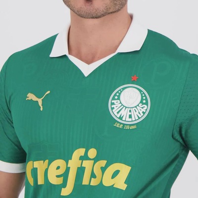 Camisa do Palmeiras I 24/25 Puma Jogador 9 Vitor Roque Masculina - Foto 5