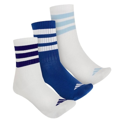 Meia Cano Médio adidas Crew - 3 Pares - Infantil - Foto 1