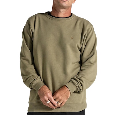 Blusão de Moletom Masculino Volcom Careca Single Stone sem Capuz - Foto 1