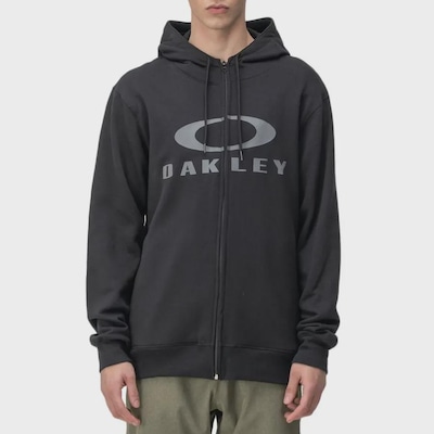 Blusão de Moletom Masculino Oakley com Capuz Bark F/Z Hoodie Blackout - Foto 1