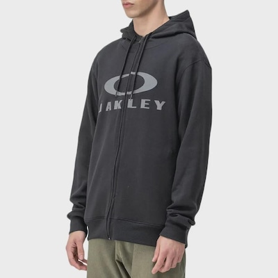 Blusão de Moletom Masculino Oakley com Capuz Bark F/Z Hoodie Blackout - Foto 2