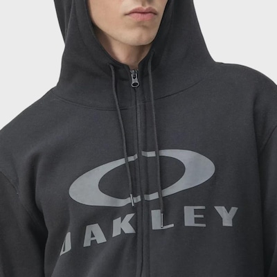 Blusão de Moletom Masculino Oakley com Capuz Bark F/Z Hoodie Blackout - Foto 4