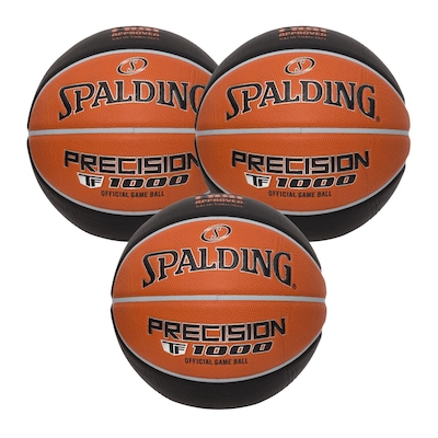 Kit 3 Bolas de Basquete Spalding Tf 1000 Precision FIBA - Foto 1