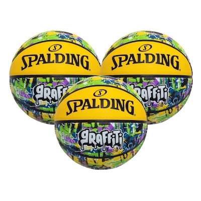 Kit 3 Bolas de Basquete Spalding Graffiti - Foto 1