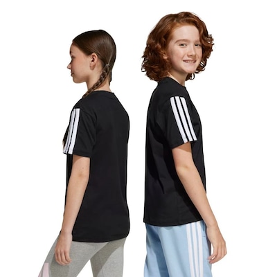 Camiseta adidas MC Essentials 3 Stripes Infantil - Foto 3