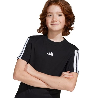 Camiseta adidas MC Essentials 3 Stripes Infantil - Foto 4