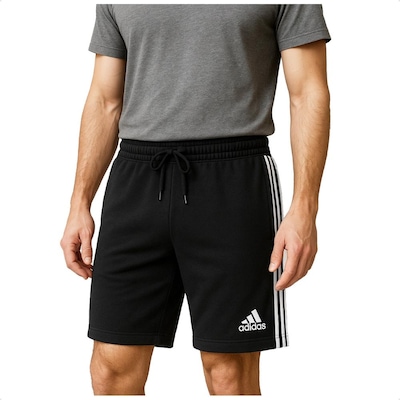 Bermuda adidas Malha Simples 3 Stripes Masculino - Foto 2