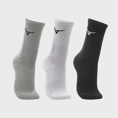 Meia Cano Médio Mizuno Prime Tam. 33 a 38 com 3 Pares Unissex - Foto 2