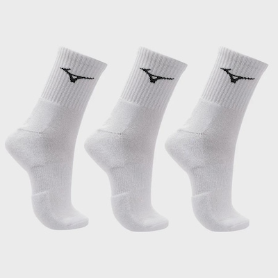 Meia Cano Médio Mizuno Prime Tam. 33 a 38 com 3 Pares Unissex - Foto 1