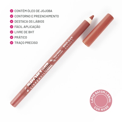 Lápis Batom Labial Pink Cheeks Sport Lip Pencil Nude 1,2g - Foto 2