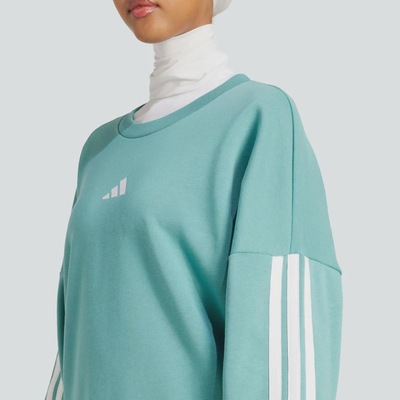 Blusão de Moletom Feminino adidas sem Capuz Essentials 3S - Foto 6
